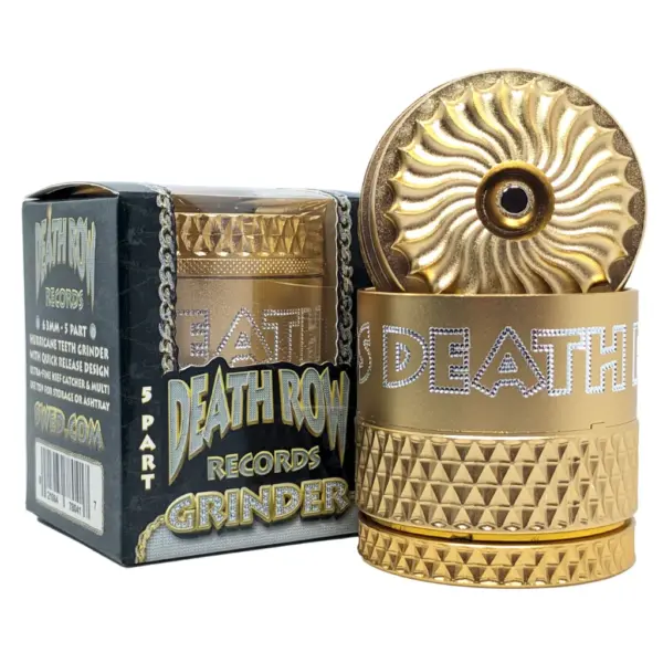 Death Row Records – Hurricane 63mm 5-Part Grinder - Gold