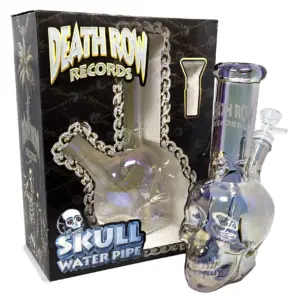 Death Row Records - 8" Assorted Metallic Skull Beaker Water Pipe